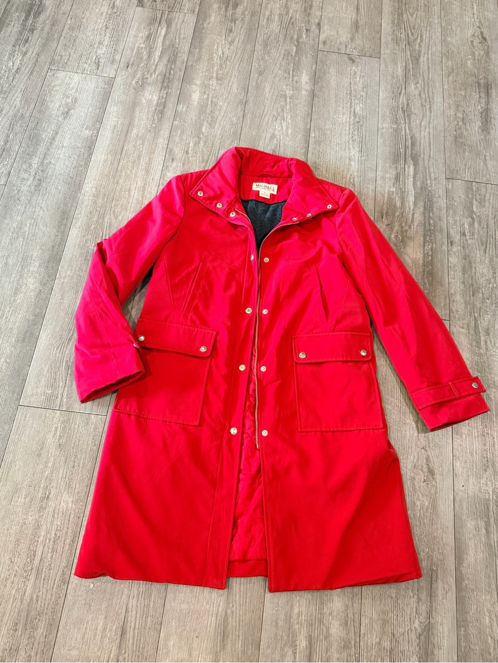MICHAEL Michael Kors Red Snap-Front Trench Coat